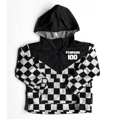 Custom Toddler & Kids Checkered Half-Zip Windbreaker