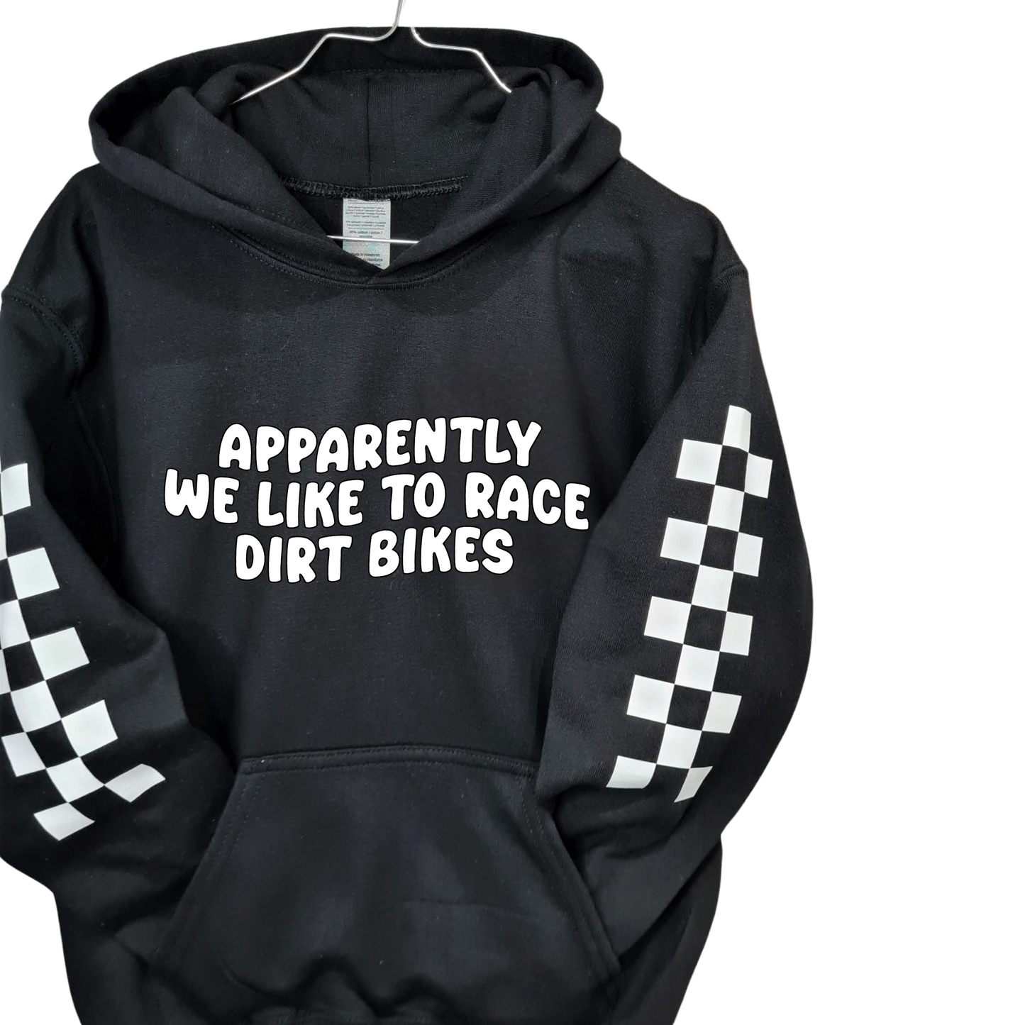 Apparently We Like To Race Dirt Bikes Youth Custom Hoodie