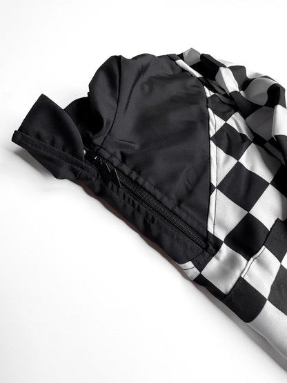 Custom Toddler & Kids Checkered Half-Zip Windbreaker