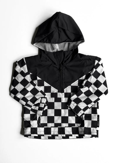 Custom Toddler & Kids Checkered Half-Zip Windbreaker